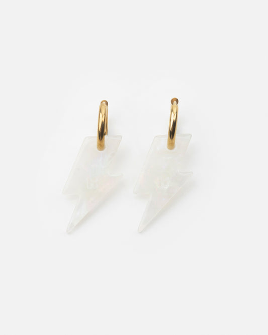 Boucles d'oreilles ÉCLAIR - Irisé Blanc -