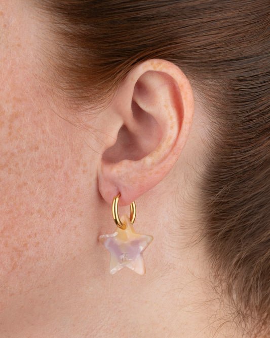 Boucles d'oreilles ÉTOILE - Rose Orangé -