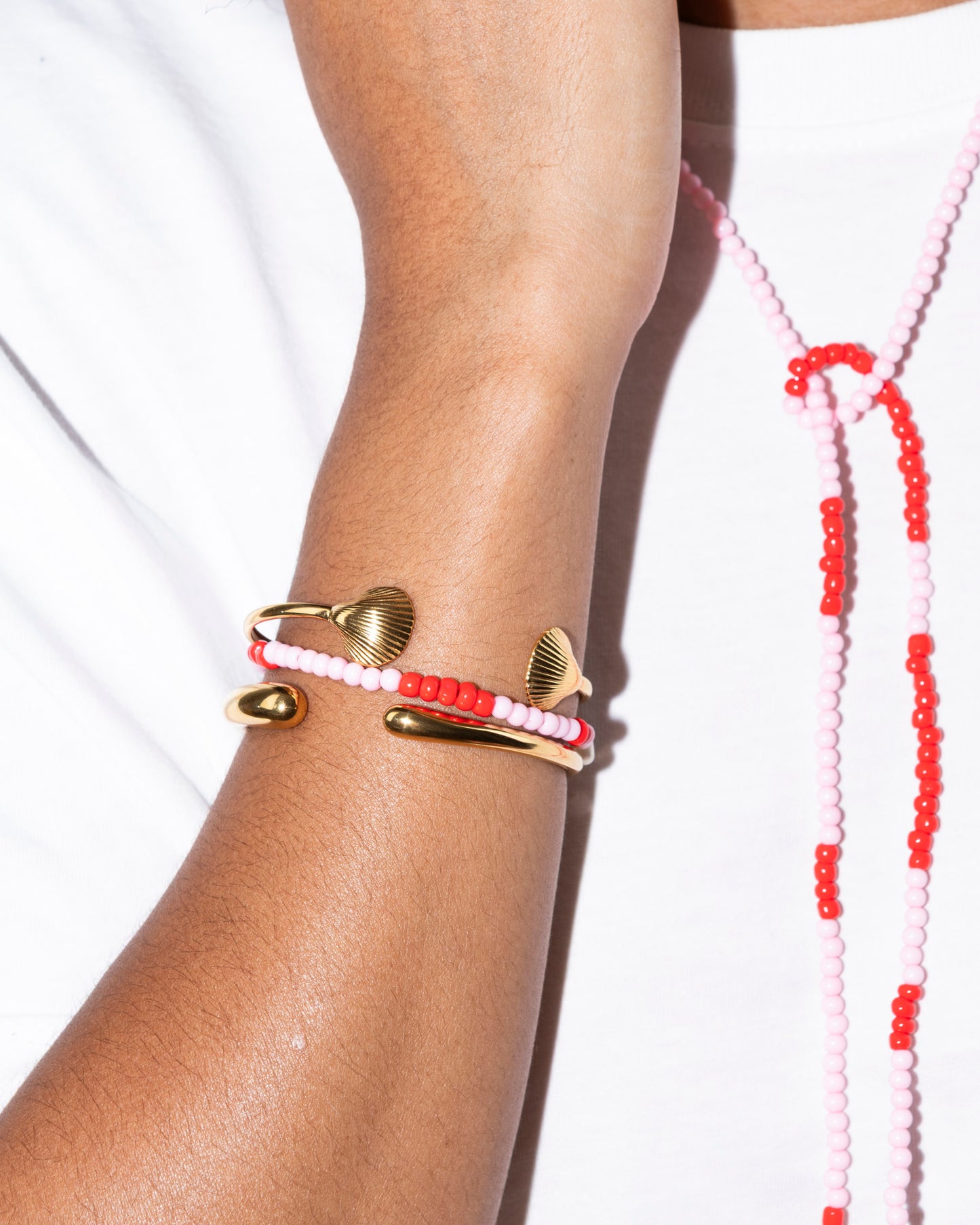 Bracelet SALT AND PEARLS - Rose et rouge - DROP #4