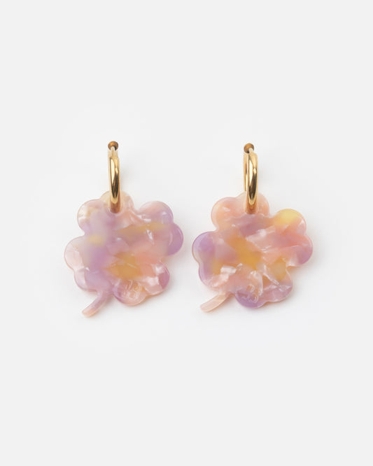 Boucles d'oreilles TRÈFLE - Rose Orangé -