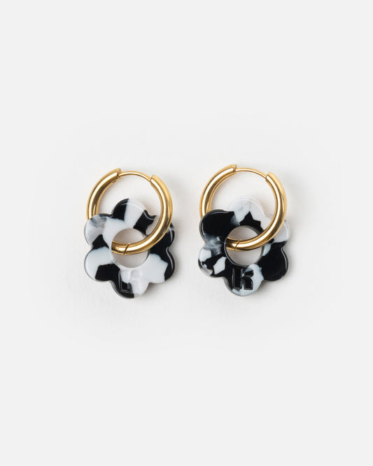 Boucles d'oreilles BABY FLEURETTE - Noir et Blanc -